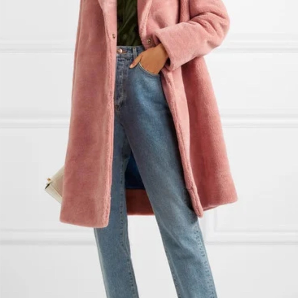 STINE GOYA Concord Pink Teddy Faux Fur Jacket